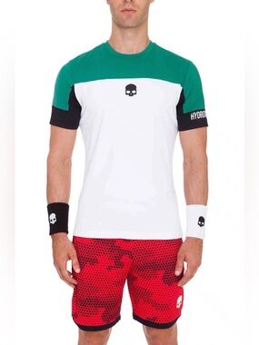 Hydrogen Tennis Wear Short Sleeve Green White Italy T Shirt Men's 2XL Rare